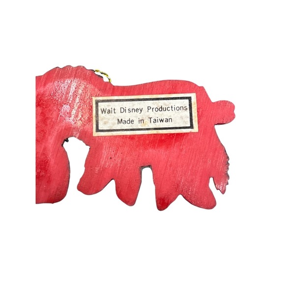 Vtg Disney Wooden Christmas Ornaments Santa Mickey Pooh  3" characters 4pc - Picture 4 of 10